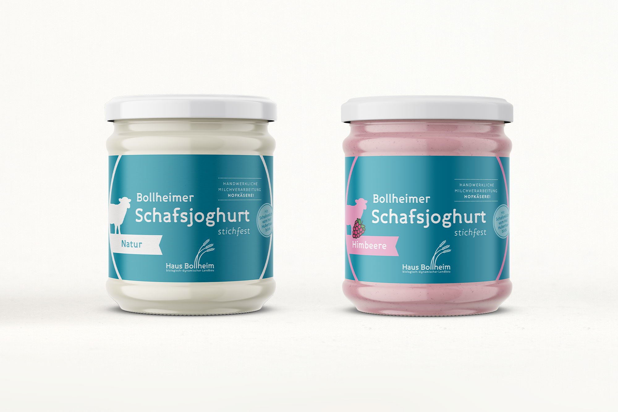 Verpackungsdesign Haus Bollheim - Etiketten Schafsjoghurt