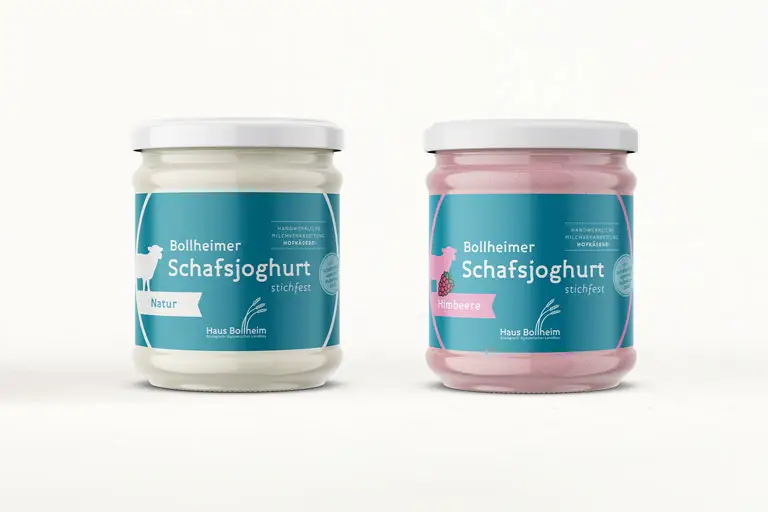 Verpackungsdesign Haus Bollheim - Etiketten Schafsjoghurt