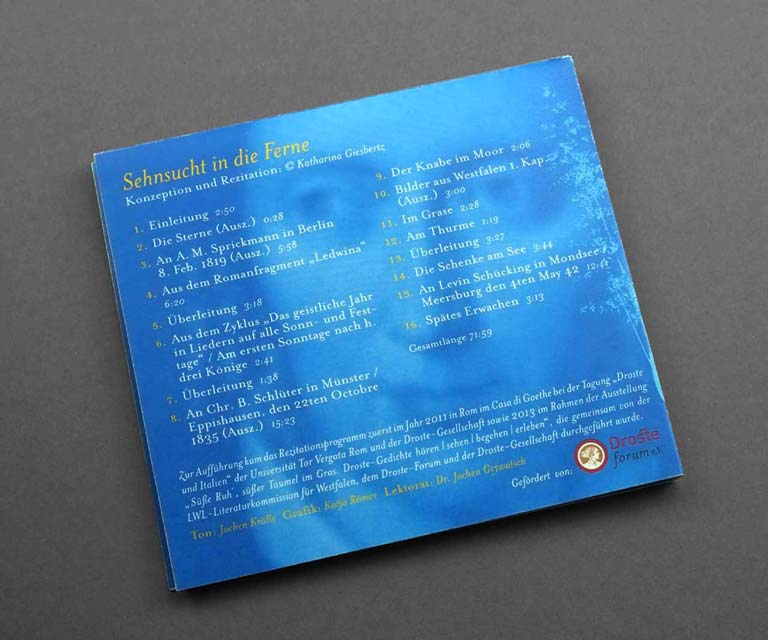 Gestaltung CD-Cover Drostelesung - Rückseite