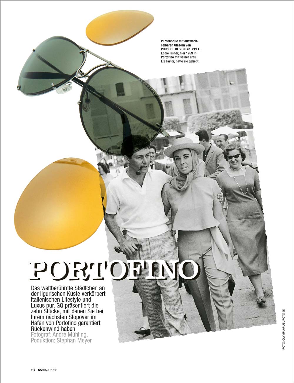 Editorial Design GQ Style - Aufmacherseite Portofino