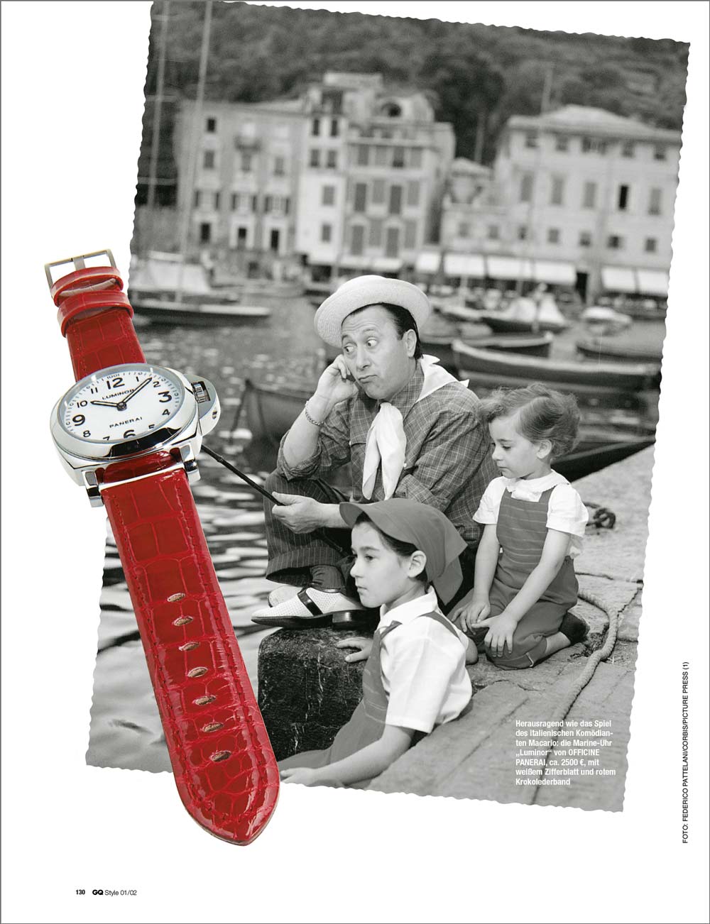 Editorial Design GQ Style - Einzelseite Portofino Uhr