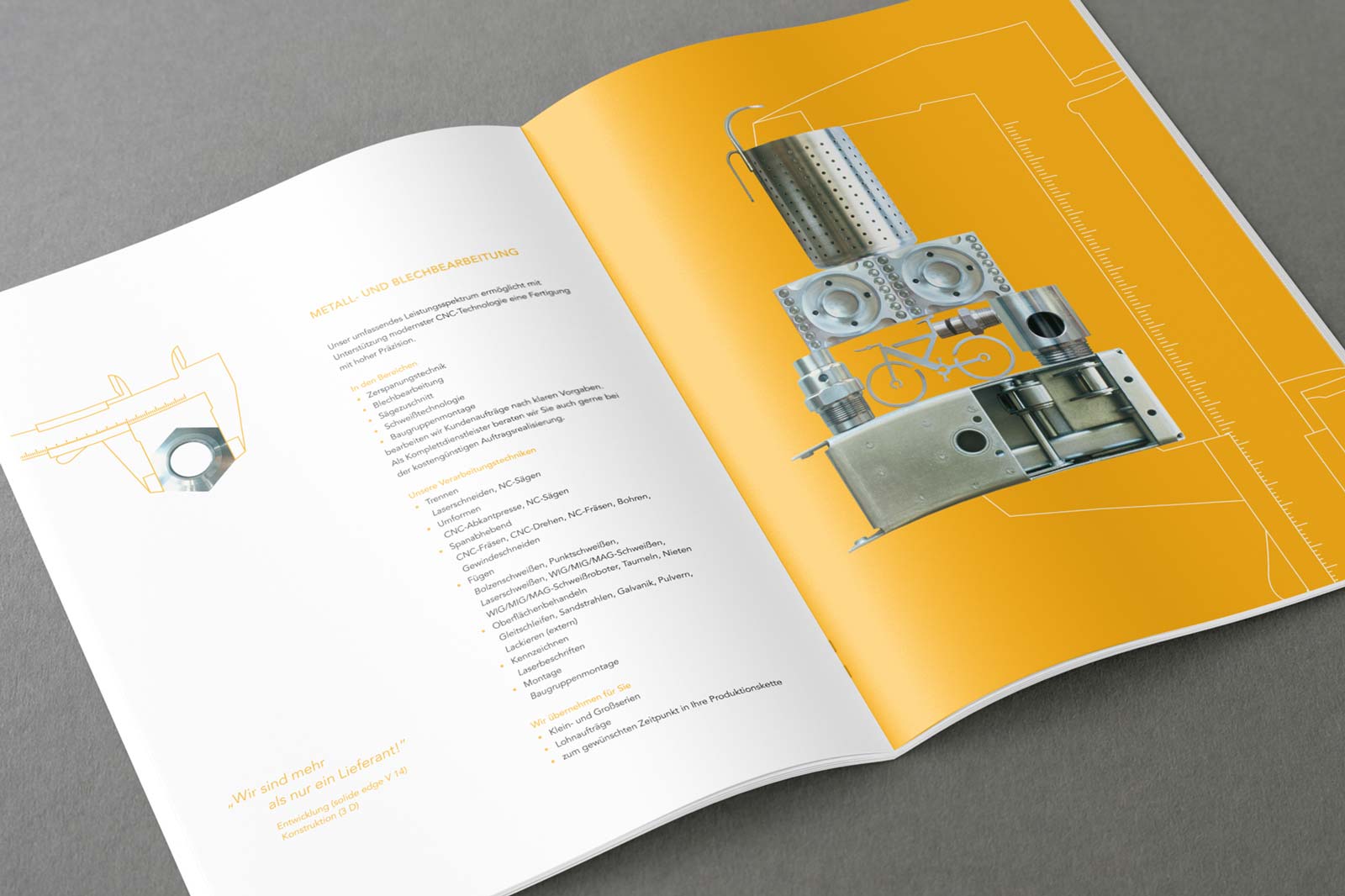 Gestaltung Broschüre IWL - Doppelseite Metallbearbeitung