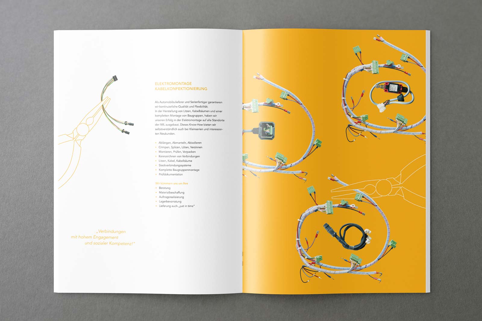 Gestaltung Broschüre IWL - Doppelseite Eektromontage