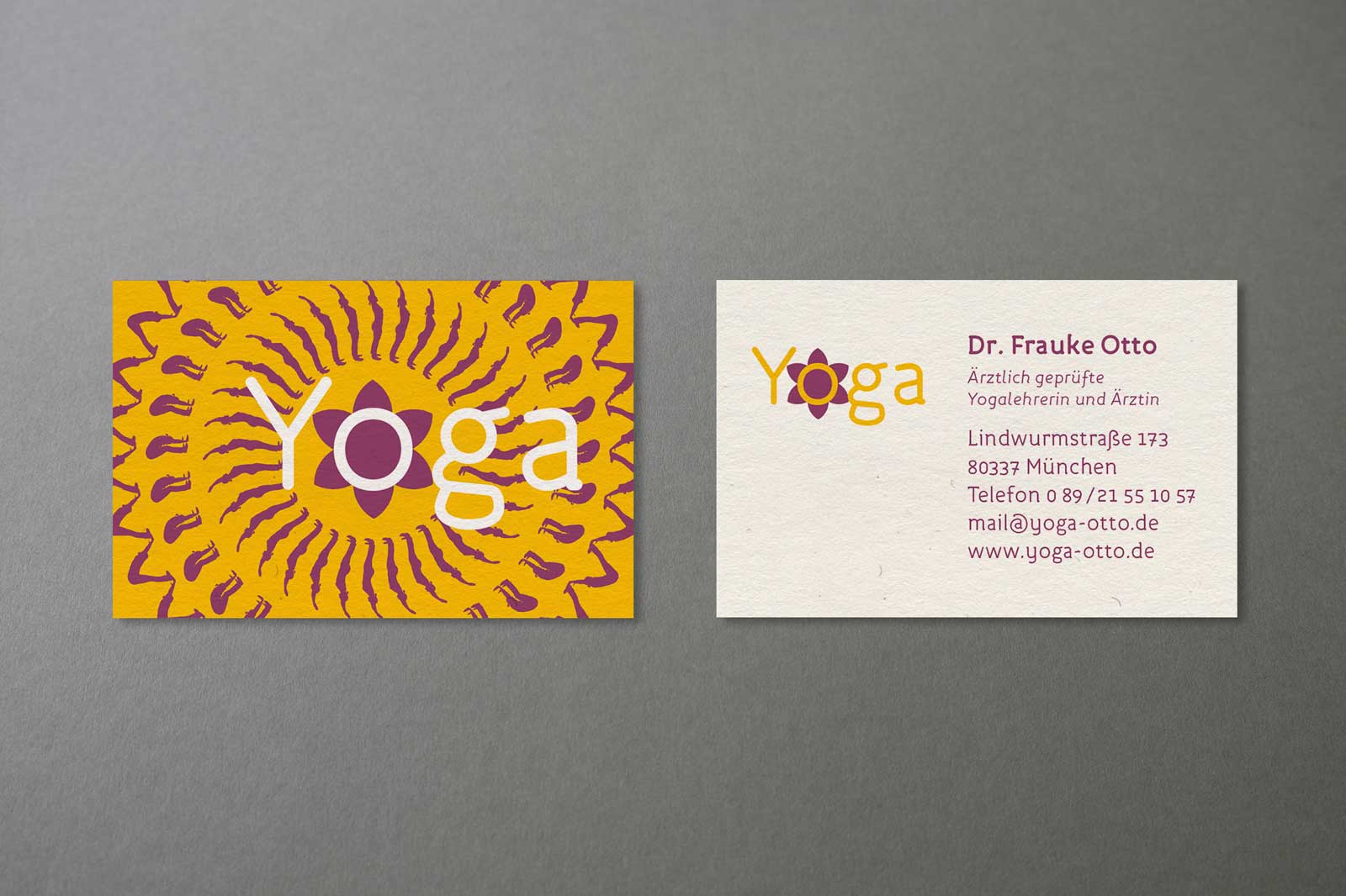 Gestaltung Erscheinungsbild Yogastudio - Visitenkarten