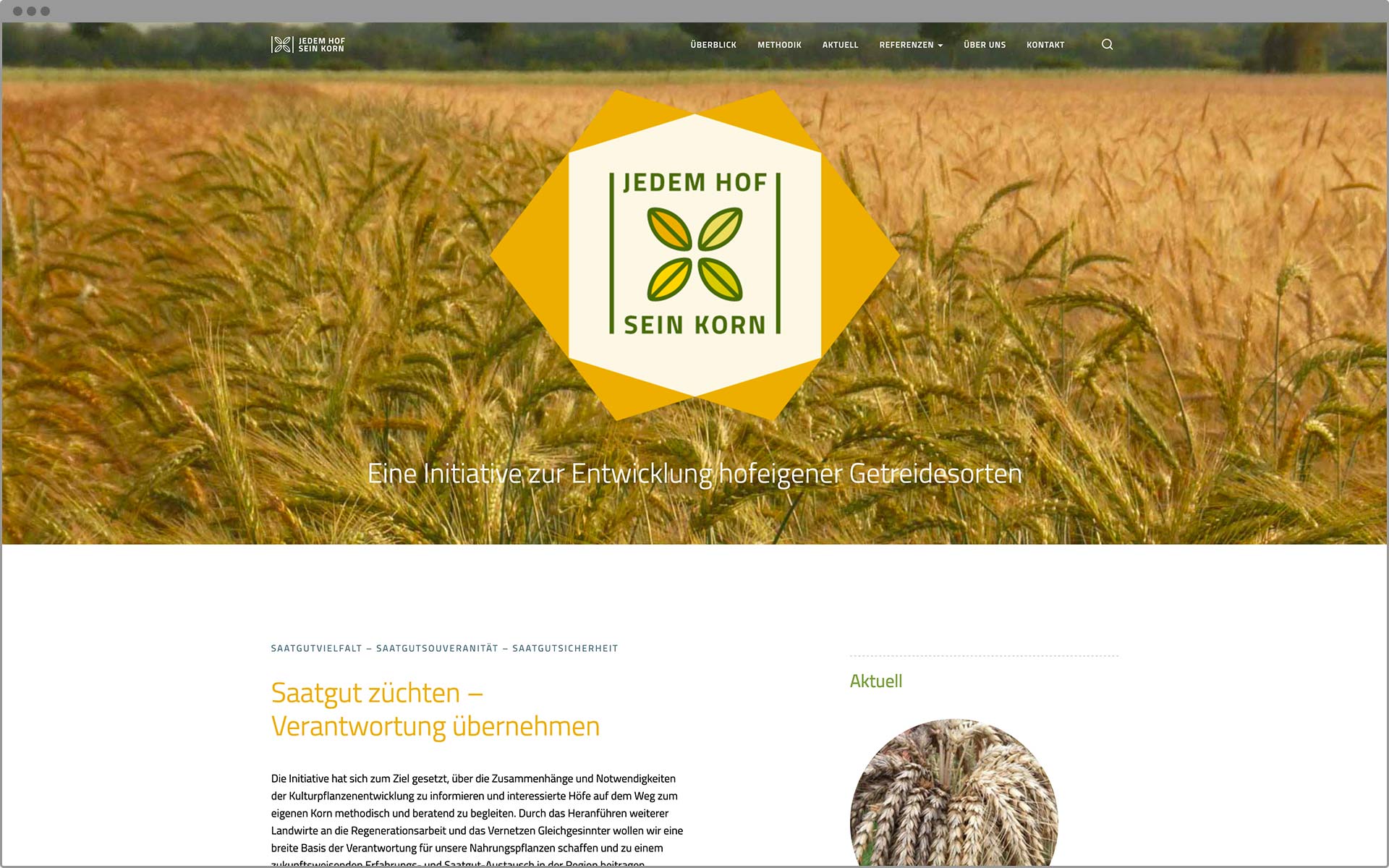 Webdesign Startseite mit Headerbild und Markenzeichen JHsK