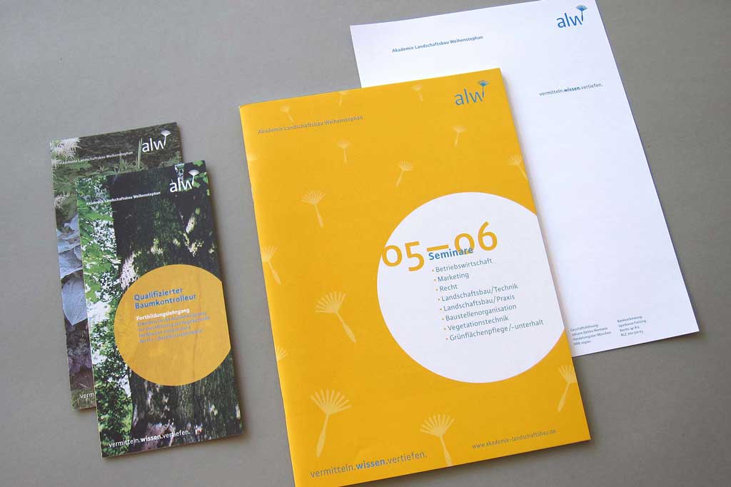 Cororate Design - Gestaltung Briefpapier, Flyer, Broschüre Akademie Landschaftsbau