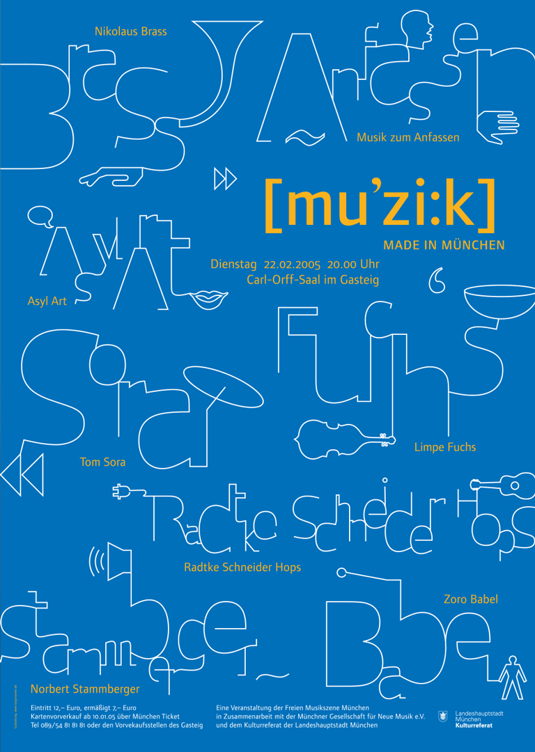 Grafikdesign für Musikveranstaltung »mu'zi:k« - Cover Broschüre Detail