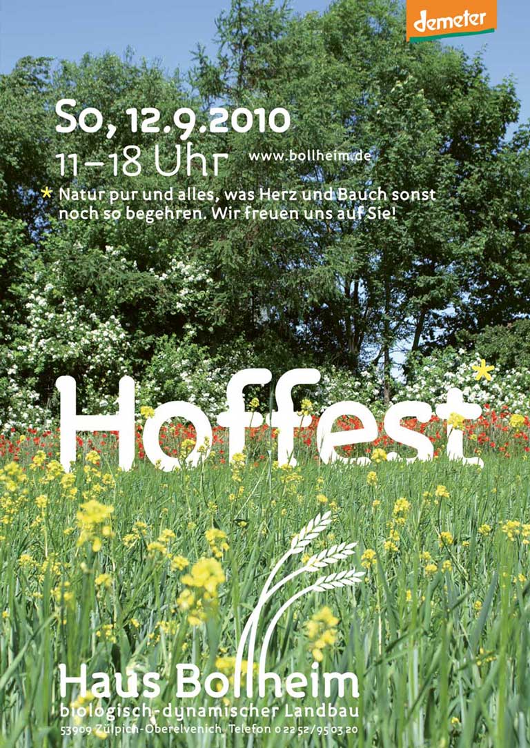 Kommunikationsdesign Haus Bollheim - Plakat Hoffest 2010