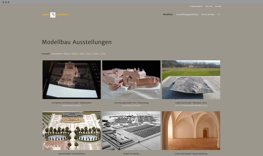 Webdesign sehen + verstehen - Übersichtsseite Ausstellungen